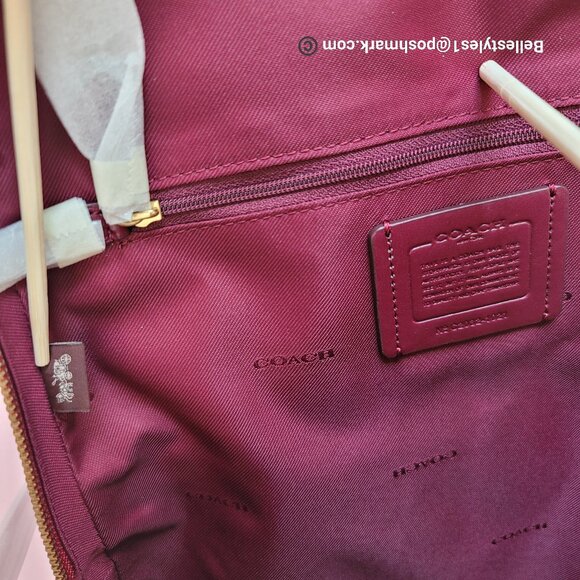 COACH Colorblocked Polished Pebble Leather Carrie Backpack -Red Apple Multi⭐ main image 7